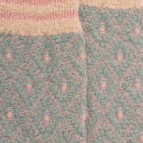 Chaussettes pour femmes en laine polaire à motifs de diamants - Cameleon | Doré Doré