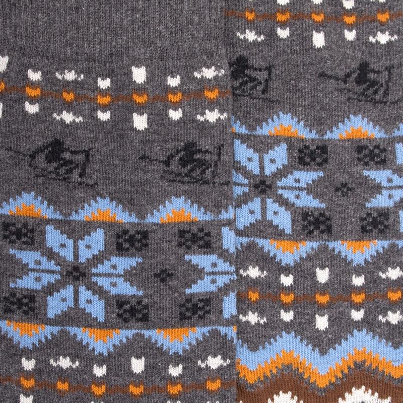 Chaussettes homme en laine à motif de Noël - Gris Bourrasque | Doré Doré