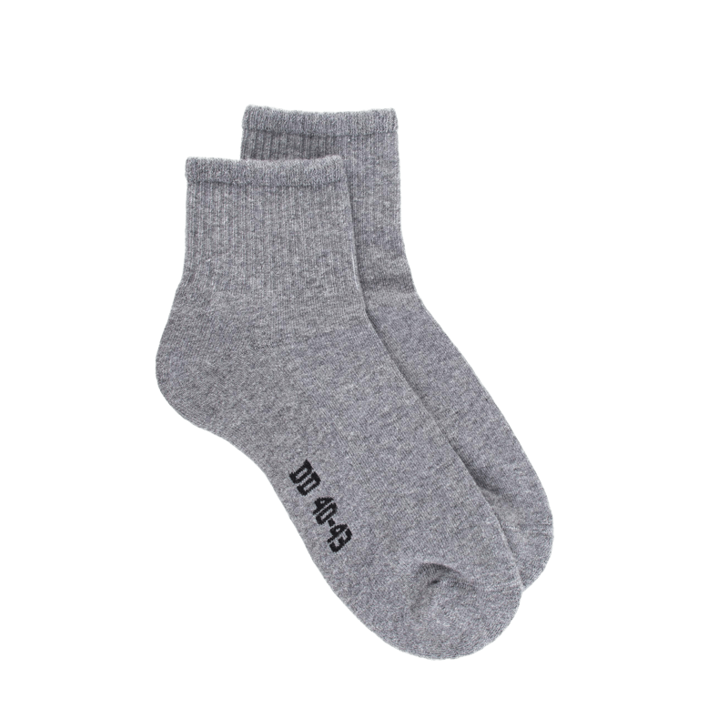 Socquettes homme en coton a bouclettes Gris Dore Dore