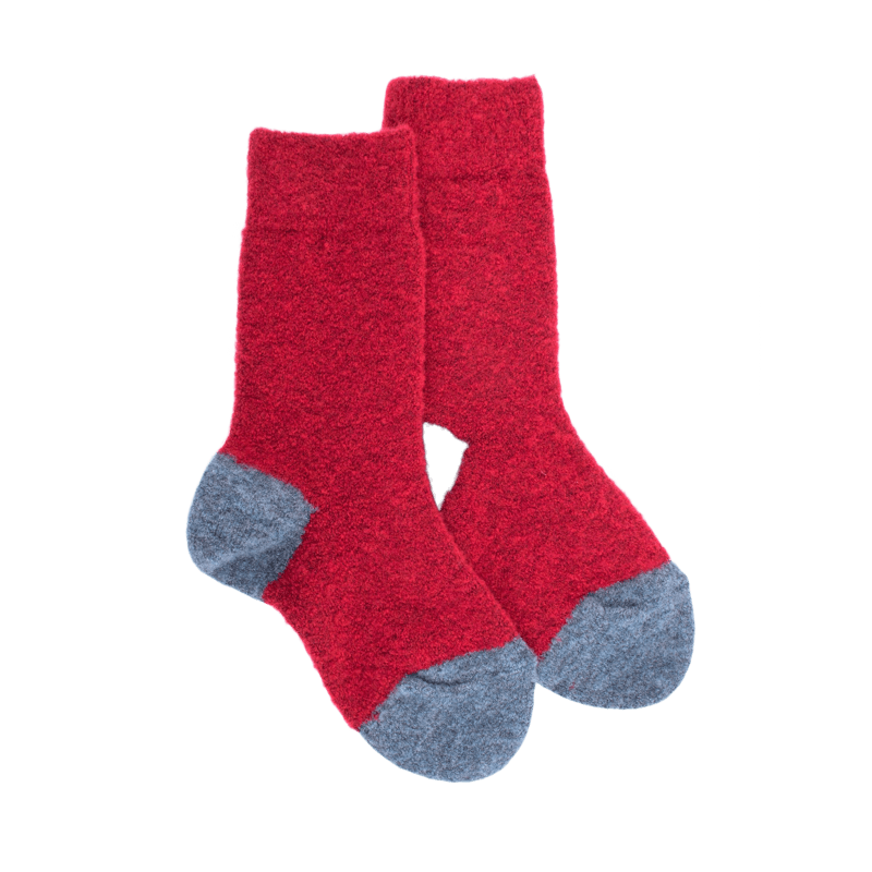 Chaussettes enfant laine polaire Rouge et bleu Dore Dore